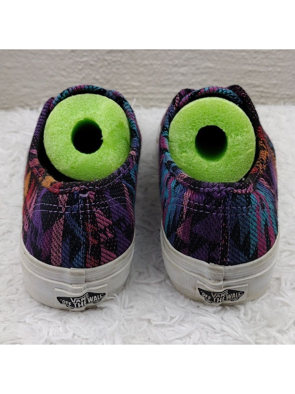 Vans Off The Wall Purple Geometric Fabric Upper Lace Less Low Top Sneaker Shoe - Picture 5 of 16